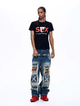 Streetwear Letter Print Crew Neck Tees