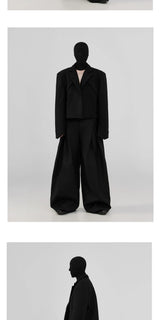 Wrinkle-Free Pleated Loose Wide Leg Pants