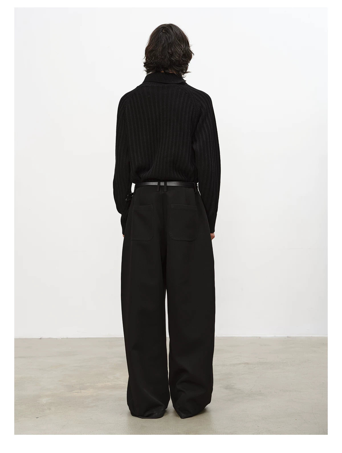 Curved Knife Pleated Wrinkle-resistant Pants