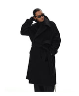Men's Knee-length Suri Wool Overcoat
