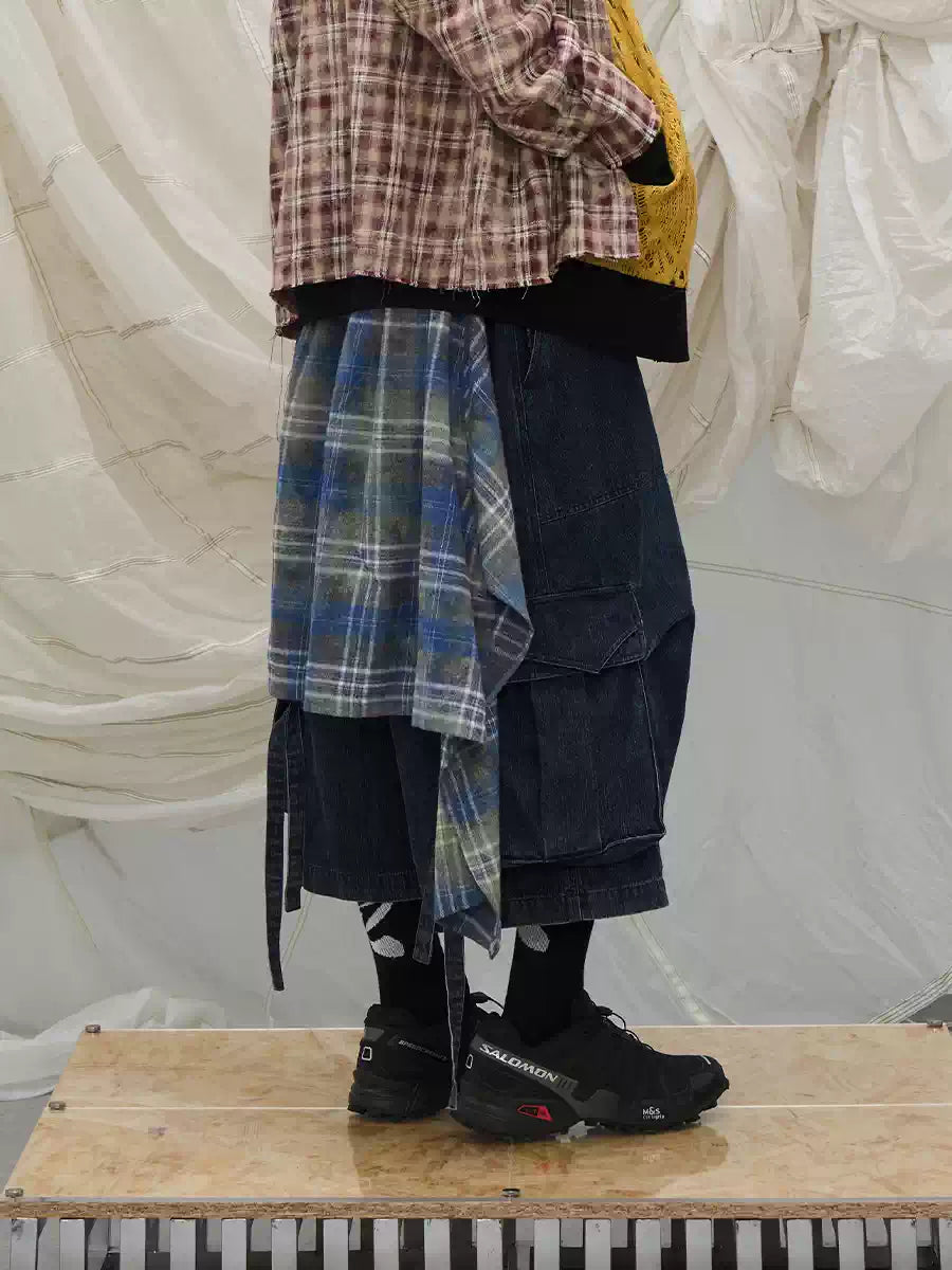 Detachable Colorful Plaid Zip Shirt Extender