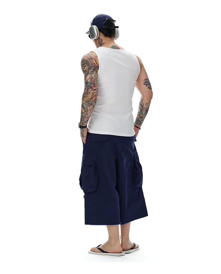 Men's Henley Ribbed Tank Top