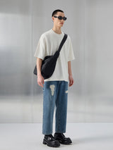 Distressed Patched Denim Pants