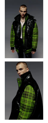 Croc Embossed Multi-pocket Sleeveless Leather Jacket