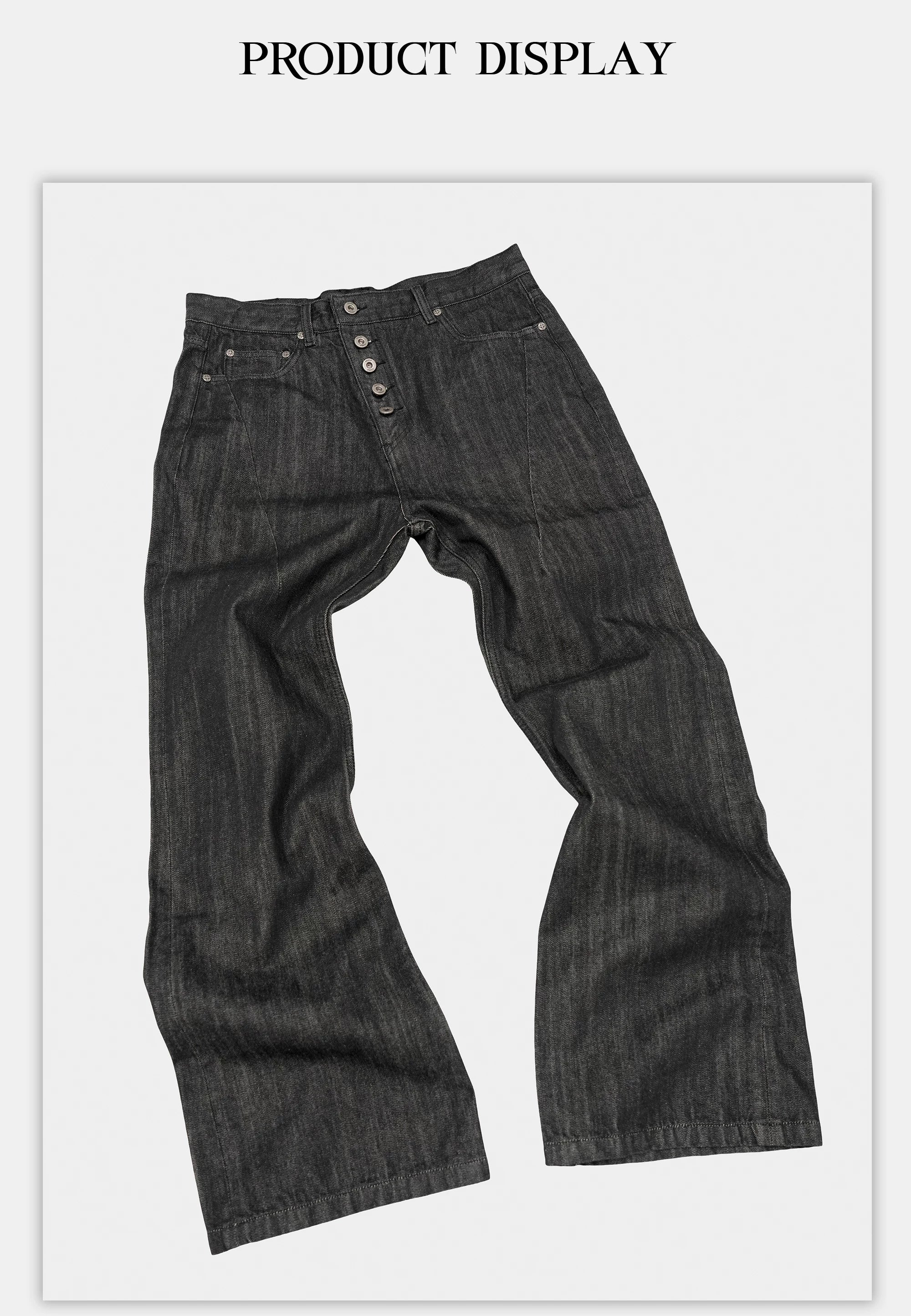 Flared Asymmetrical Raw Selvedge Jeans