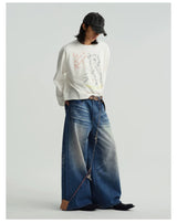 Icy Blue Vintage Coated Baggy Jeans