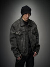 Loose Heavy Washed Distressed Denim Jacket