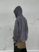 Gradient Washed Turtleneck Zip Pocket Sweatshirt