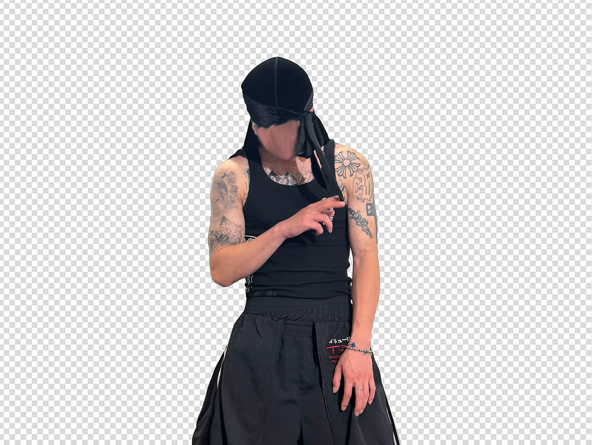 Double Waistband Two-In-One Black-Red Racing Pants