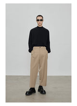 Casual Cropped Elastic Waist Pants