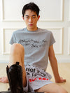 Music Printed Crop Slim Stretch Tee