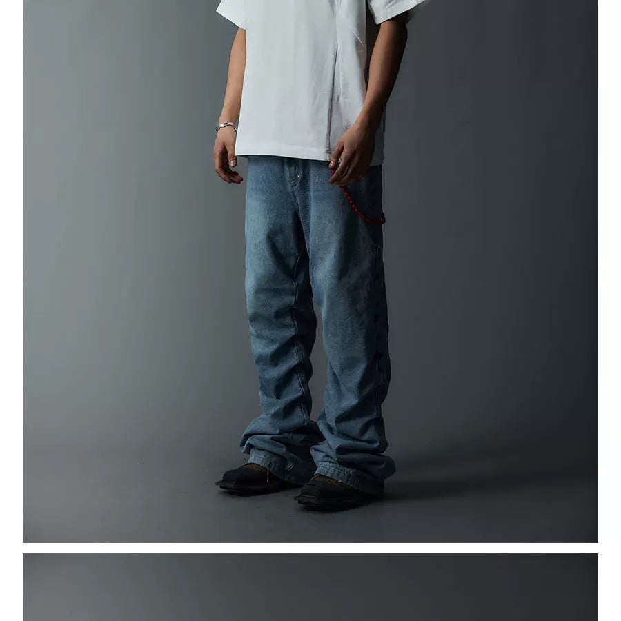Two-Tone Washed Mesh Patchwork Tee