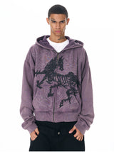 Men's Embroidered Horse Washed Hoodie