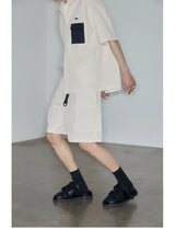 Magnetic Belted Elastic Multi-pocket Shorts