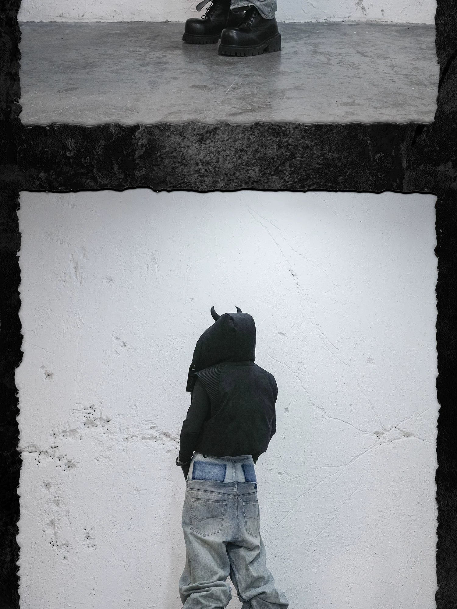 Detachable Devil Horned Down Vest