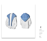 Two-Tone Striped Plaid Raglan Hoodie