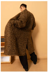 Men's Casual Brown Faux Fur Coat