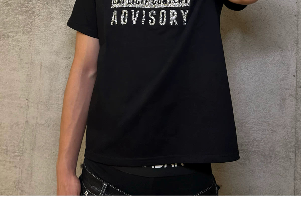 Distressed Rhinestone Racer Tee