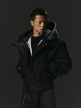 Dark 3M Oversized Hooded Bomber Jacket