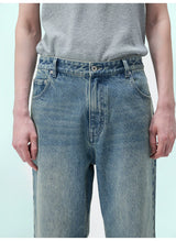 Turkish Washed Frayed Straight Jeans