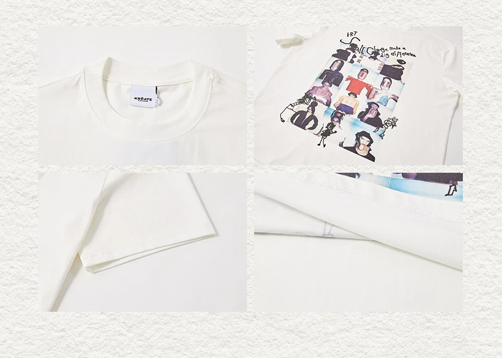 Cool Loose Portrait Couple’s Crew Tees