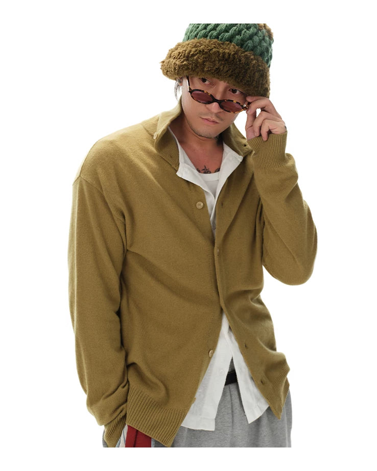 Turtleneck Merino Wool Cashmere Cardigan