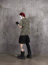 K.I.A. Hand-Cut Distressed Camo Tee