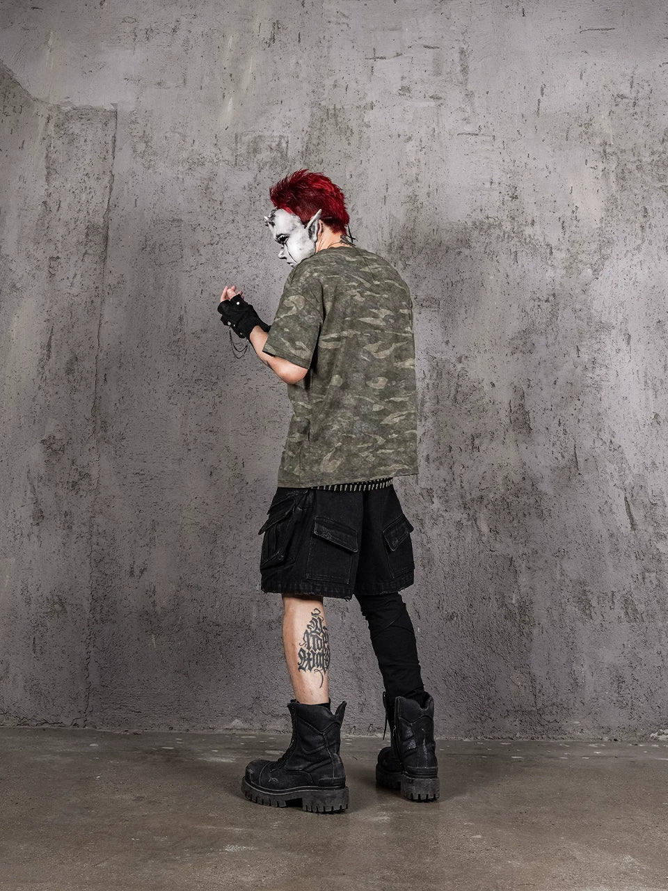 K.I.A. Hand-Cut Distressed Camo Tee