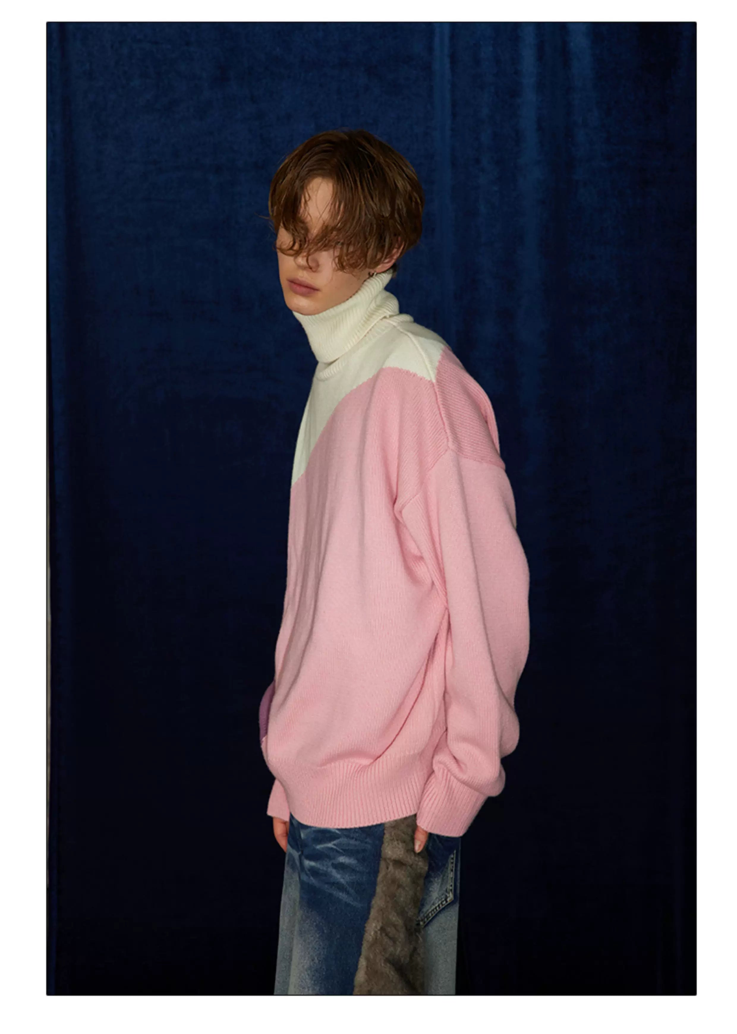 Mid-length Thick Wool Blend Turtleneck Sweater