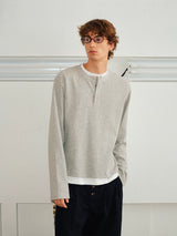 Men’s Waffle Henley Twofer Long-Sleeved Tees