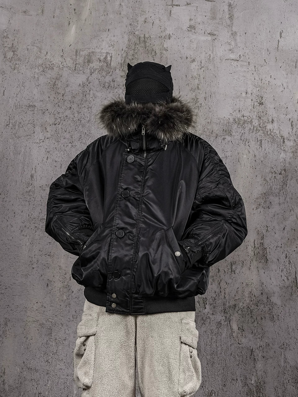 N-2B Nylon Raccoon Fur Flight Jacket