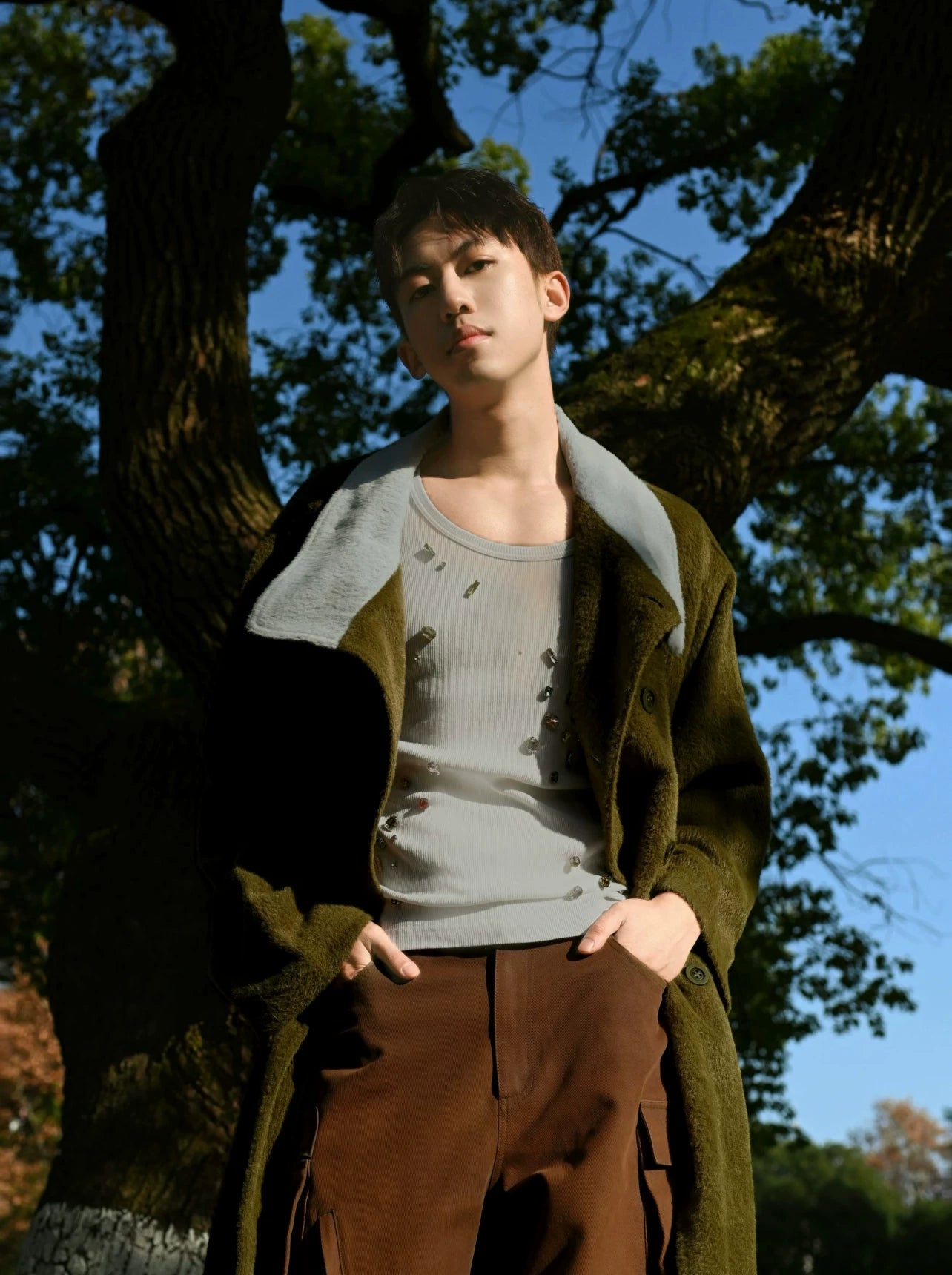 Furry Collar Pajama Style Long Coat
