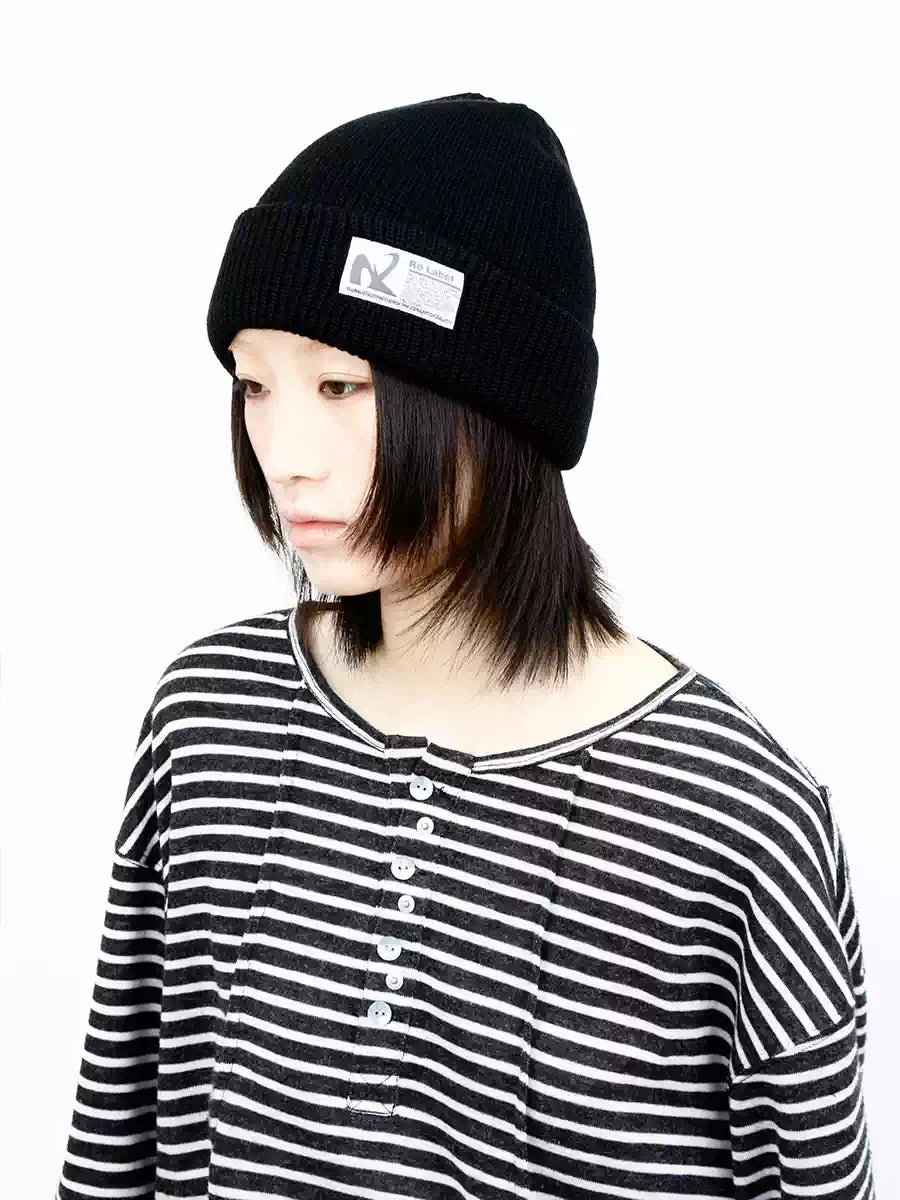 Unisex Thick Knitted Embroidered Logo Beanie