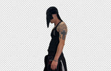Double Waistband Two-In-One Black-Red Racing Pants