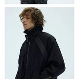 Orange Padded Detachable Fur Bomber Jacket