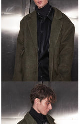 British Style Loose Long Wool Coat
