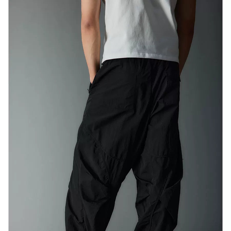 Waterproof Irregular Zippered Baggy Trench Pants