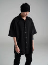 Men's Black Fitted Short Sleeve Shirt