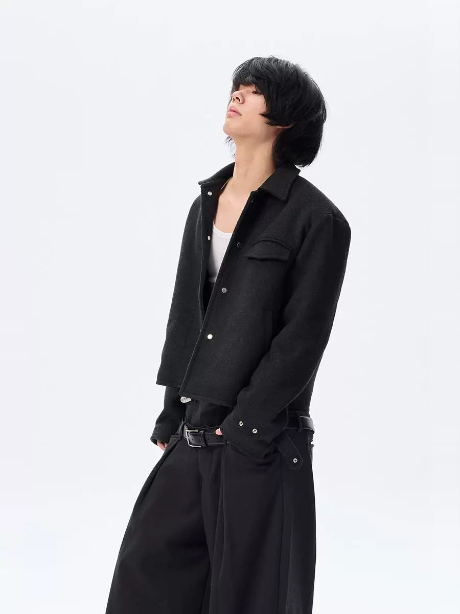 Wool Blend Quilted Short Jacket