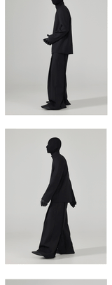 Black Loose Men's Suit Coat