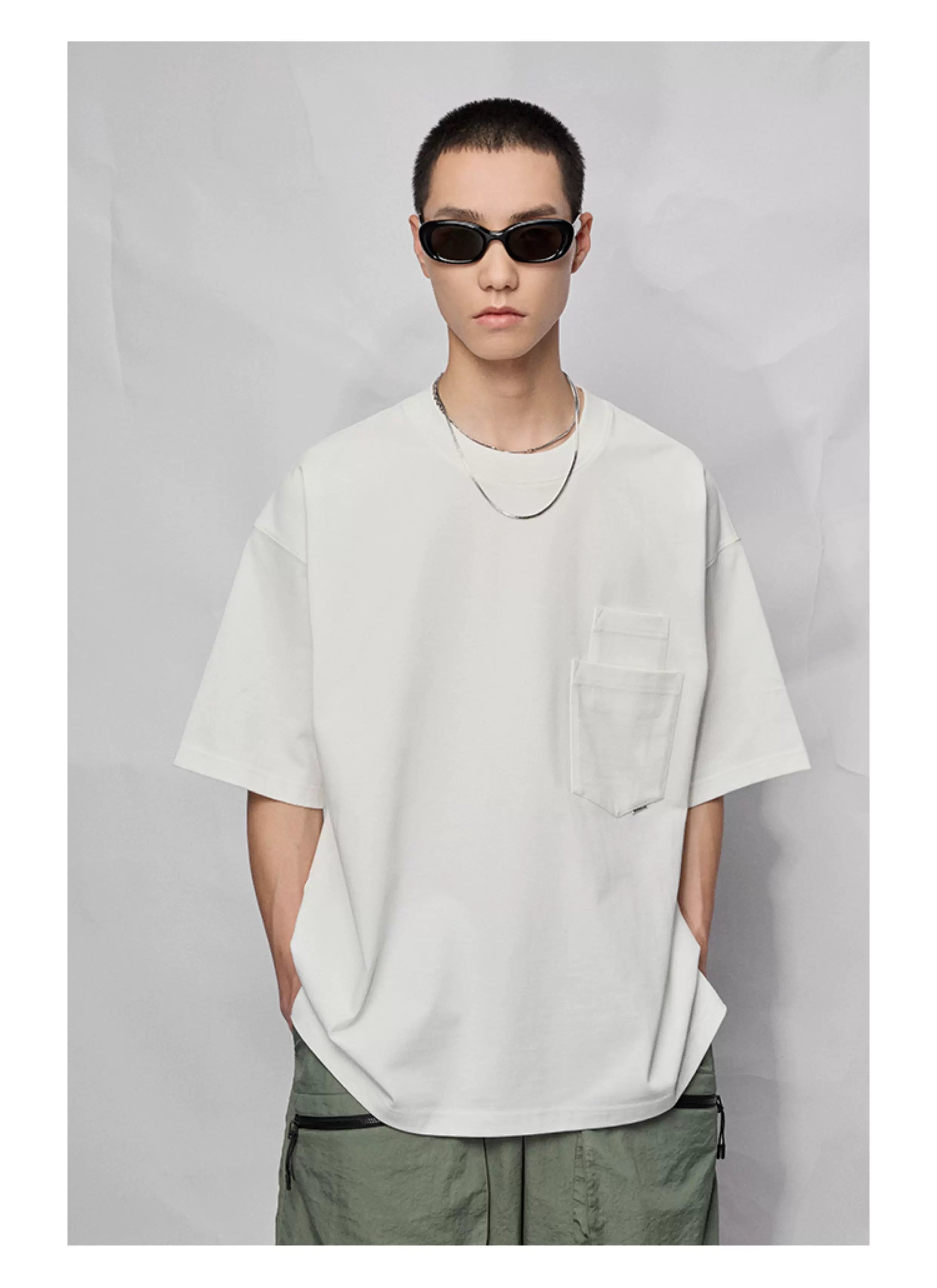 Double Pocket Split Hem Loose Tee