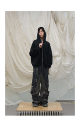 Three-Zipper Detachable Panels Multi-Way Zip Hoodie