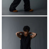 Black Double Layer Slim Tank Top