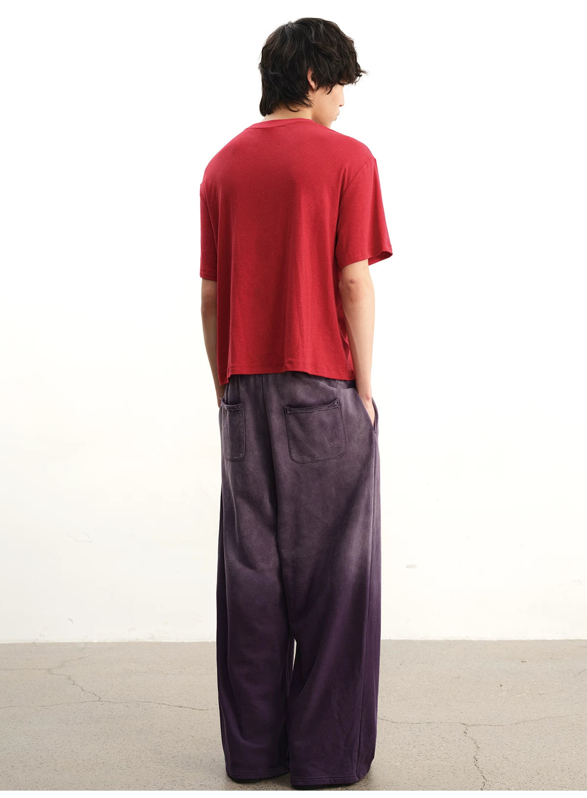 Faded Cotton Straight Loose Pants