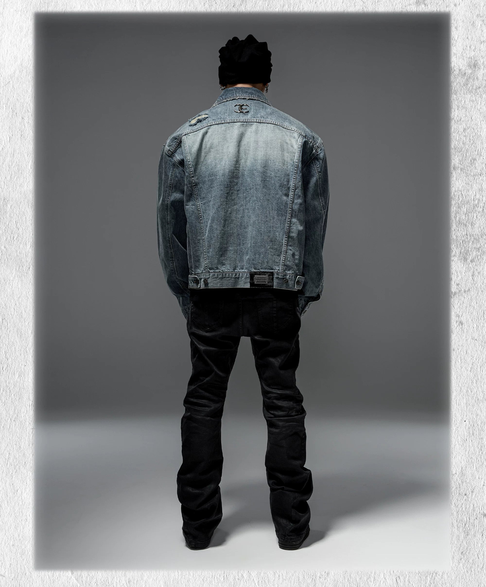 Loose Vintage Blue Distressed Denim Jacket