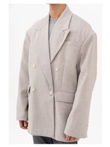 Men's Oversized Dark Apricot Padded Blazer