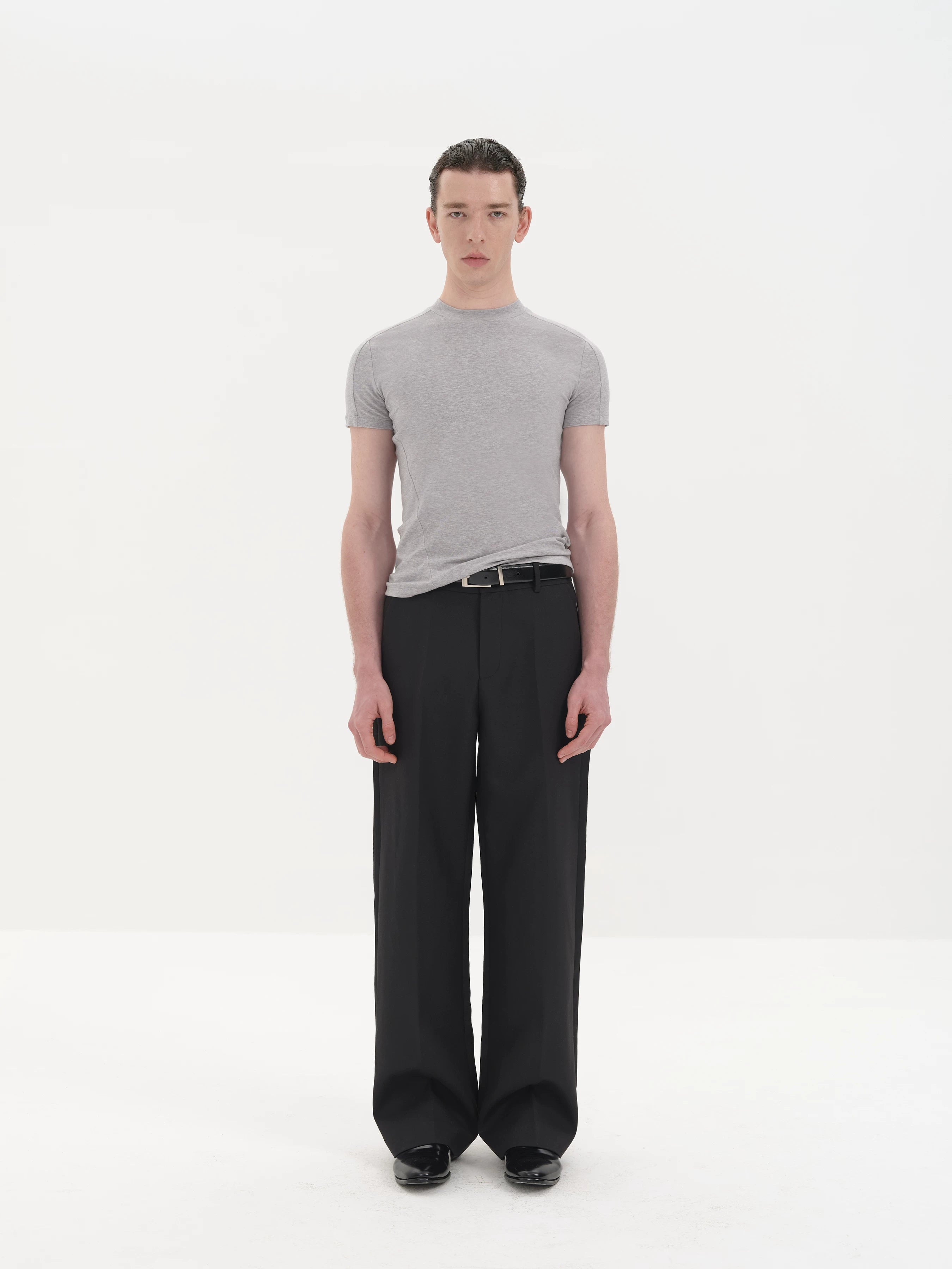 Slim Fit Paneled Merino Lyocell Tee