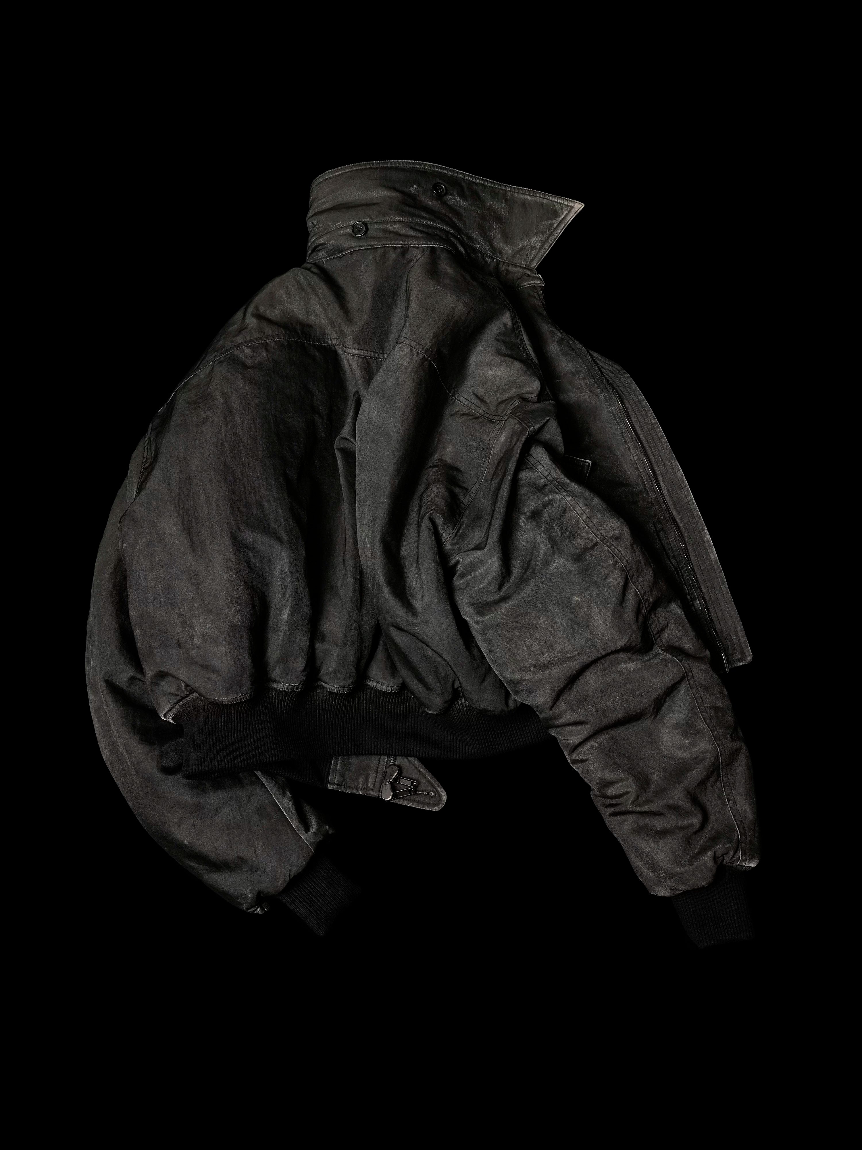 Distressed Boxy Two-Tone 3M Fleece Bomber