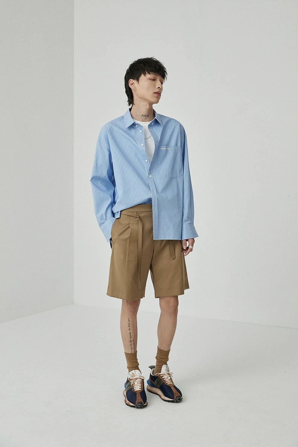 Draped Drawstring Elastic Waist Pleated Shorts