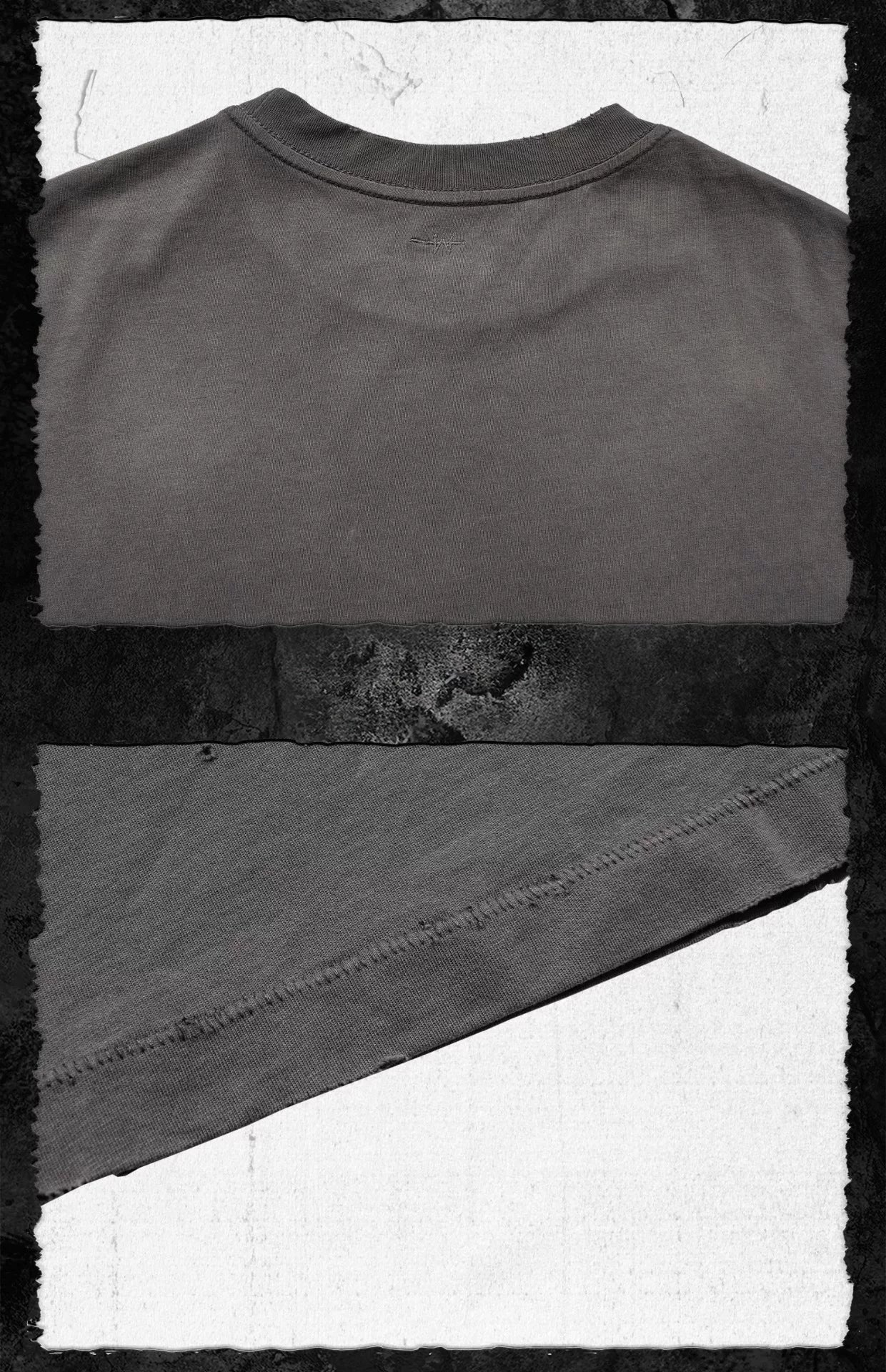Washed Gray Distressed Vintage Print Tee